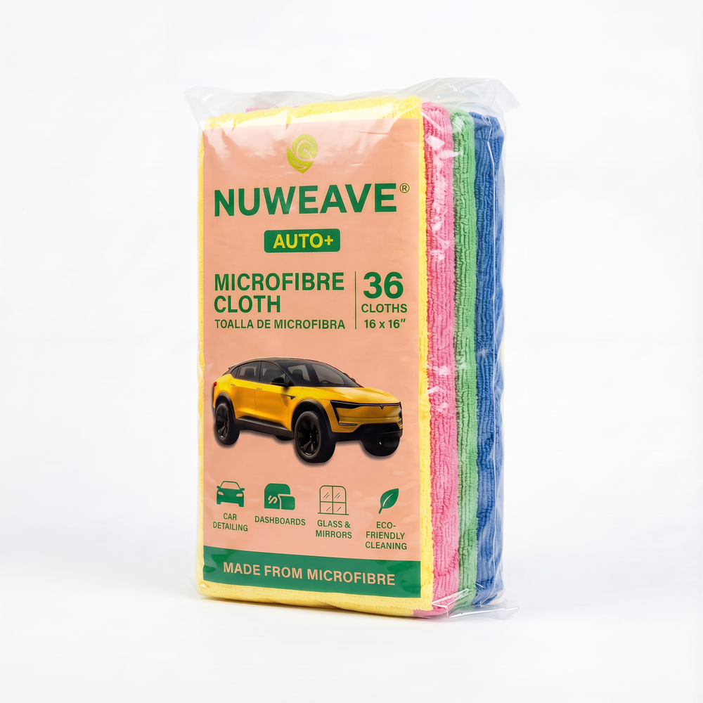 Nuweave® Auto+ Microfibre Detailing Cloths – 36 Pack, 400 GSM Edgeless